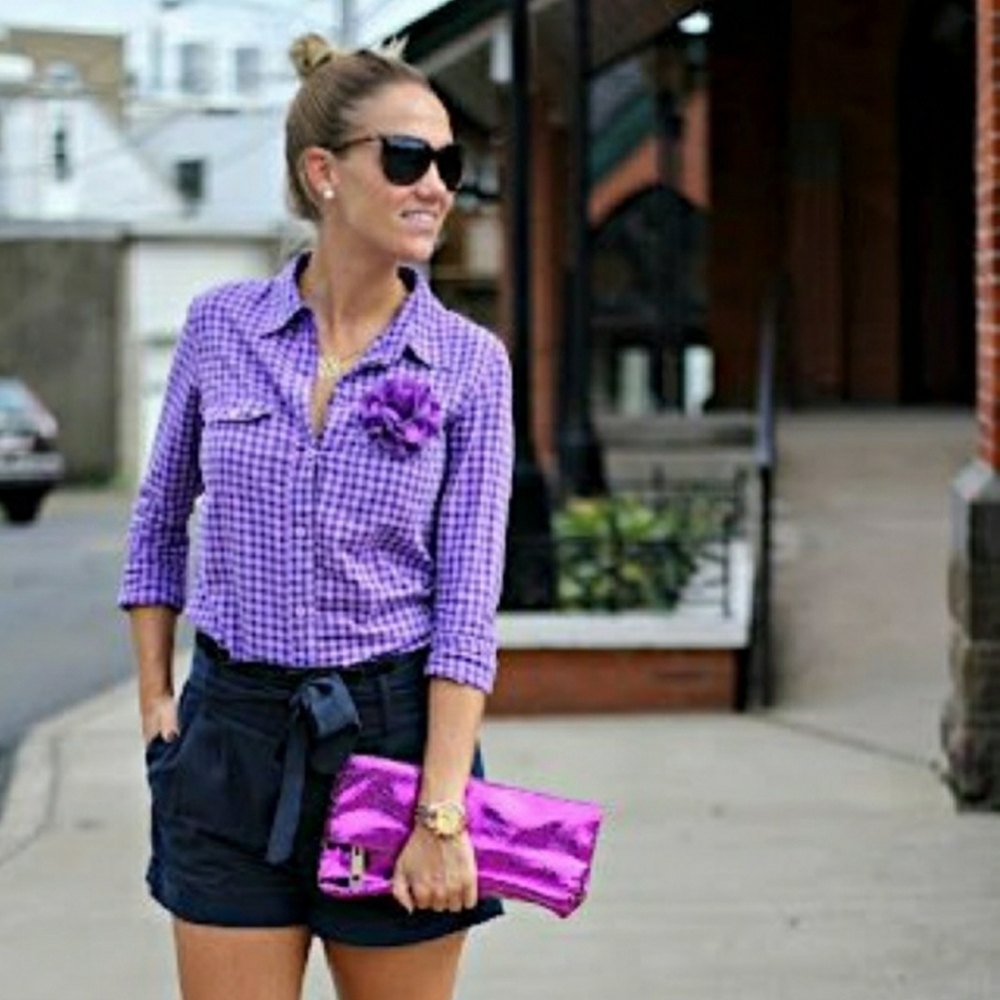 Ralph Lauren Purple Gingham Button Down Shirt